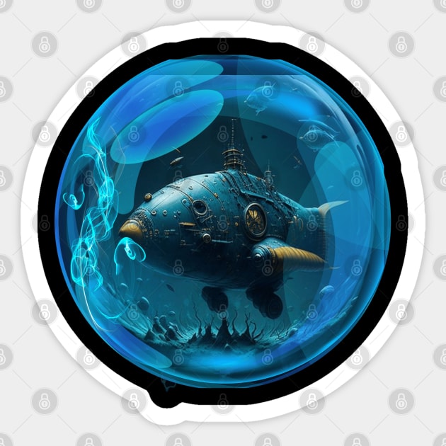 Fish in the bubble Sticker by  Sunrise Podium 